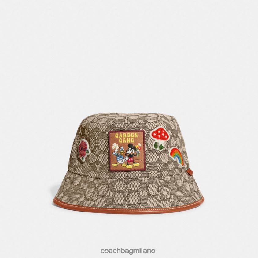 Coach donne Cappello a secchiello jacquard firmato Disney X Coach kaki/multicolore FPN0Z8599