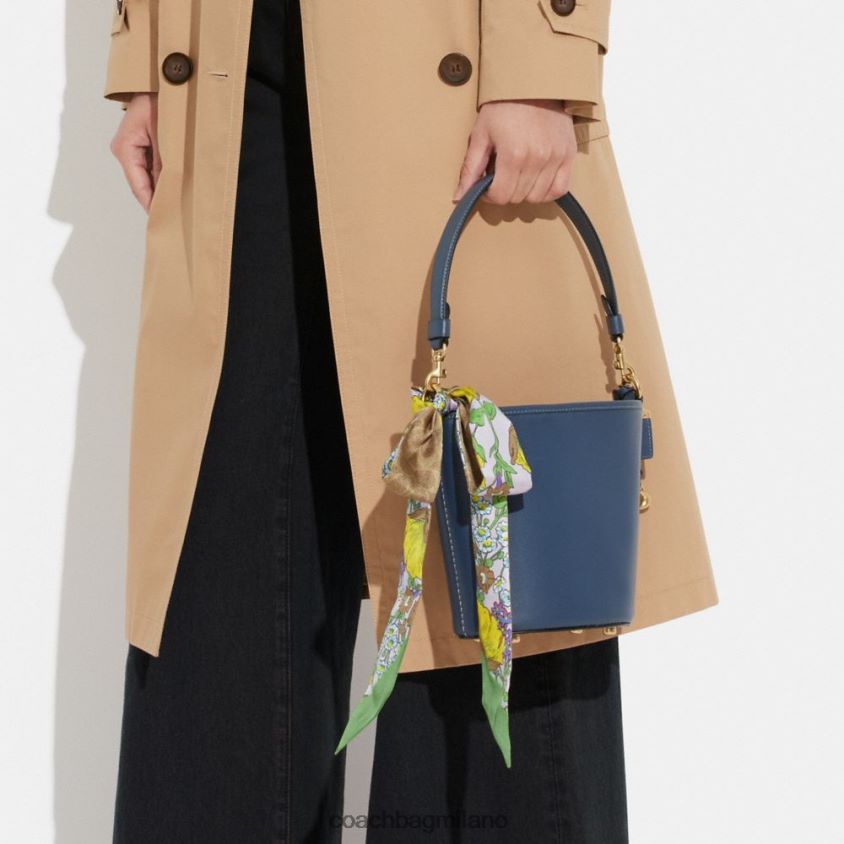 Coach donne Sciarpa skinny in seta con stampa floreale mista da giardino multi/lilla FPN0Z8597