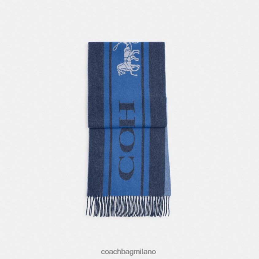 Coach donne Silenziatore sportivo in cashmere varsity marina di mezzanotte FPN0Z8576