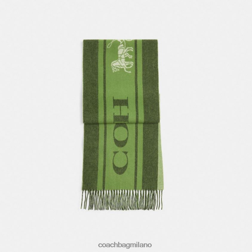 Coach donne Silenziatore sportivo in cashmere varsity verde amazzonico FPN0Z8583