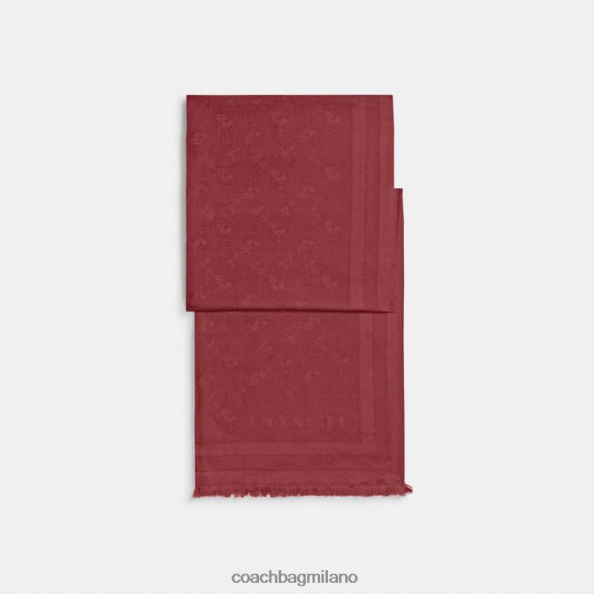 Coach donne Stola jacquard con stampa cavallo e carrozza vino FPN0Z8584