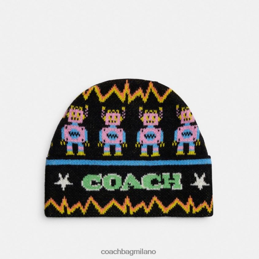 Coach donne berretto con stampa cosmica nero multicolore FPN0Z8548