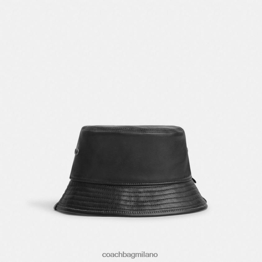 Coach donne cappello da pescatore in pelle nero FPN0Z8586
