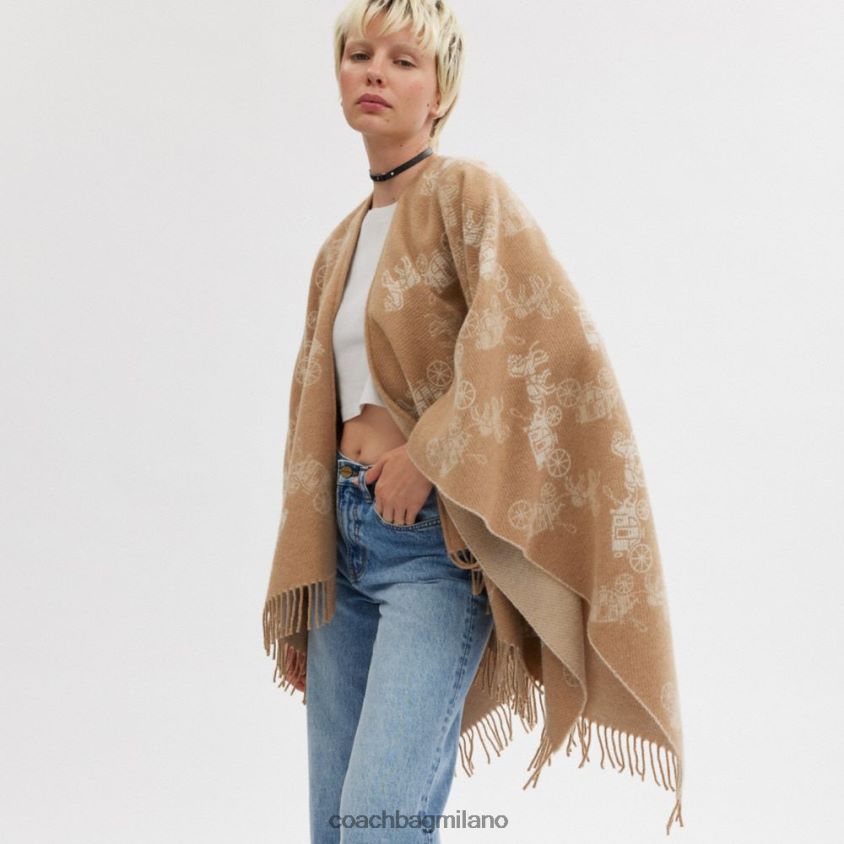 Coach donne poncho reversibile per cavallo e carrozza fiocchi d\'avena FPN0Z8555