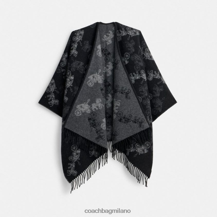 Coach donne poncho reversibile per cavallo e carrozza nero FPN0Z8556