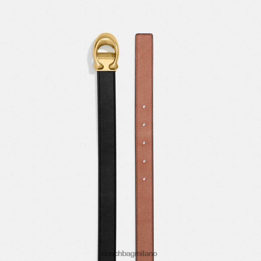 Coach donne Cintura reversibile tagliata su misura con fibbia a C scolpita, 25 mm sella b4/nera 1941 FPN0Z8613