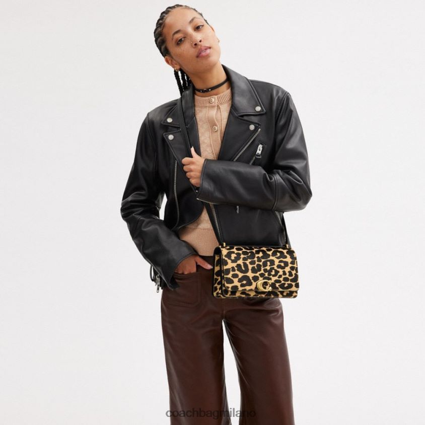 Coach donne borsa a tracolla bandit con stampa leopardata b4/leopardo FPN0Z82