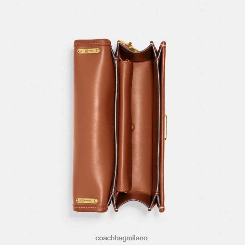 Coach donne borsa a tracolla bandit in caratteristico jacquard tessile b4/cacao brunito amb FPN0Z813