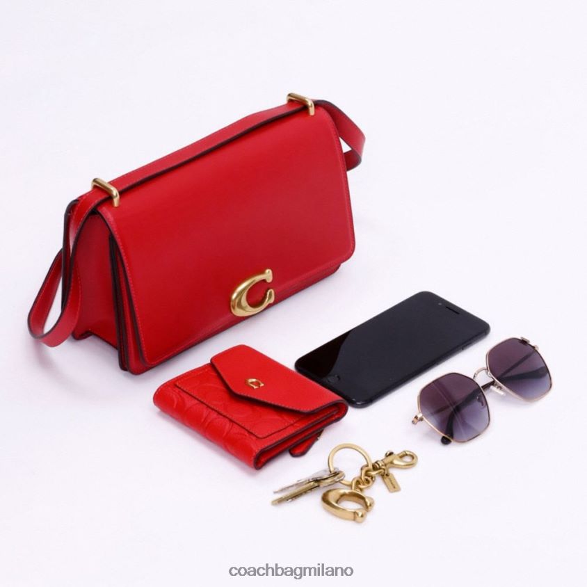 Coach donne borsa a tracolla bandit in caratteristico jacquard tessile b4/cacao brunito amb FPN0Z813
