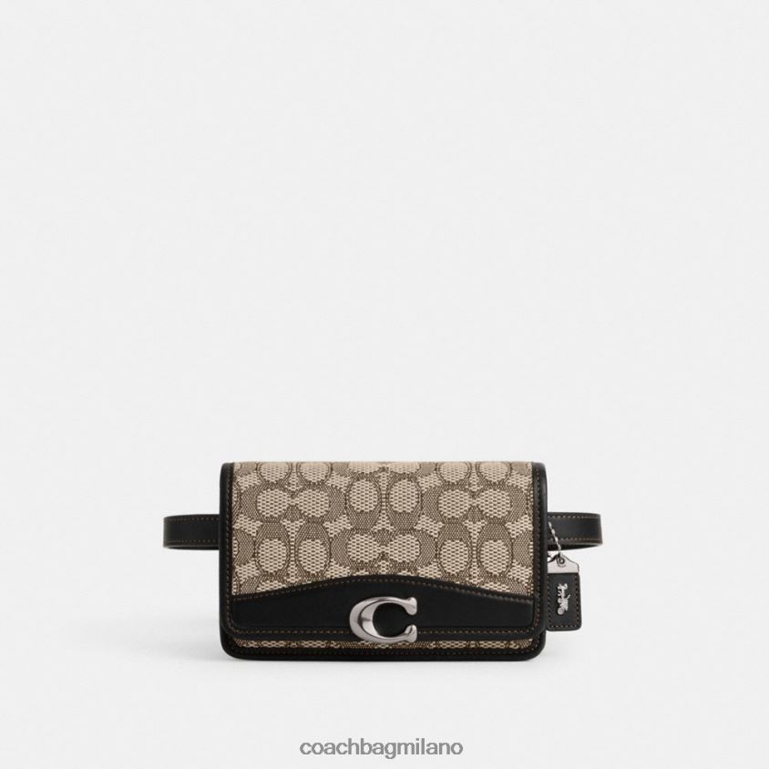 Coach donne marsupio Bandit in caratteristico jacquard sx/nero cacao FPN0Z811