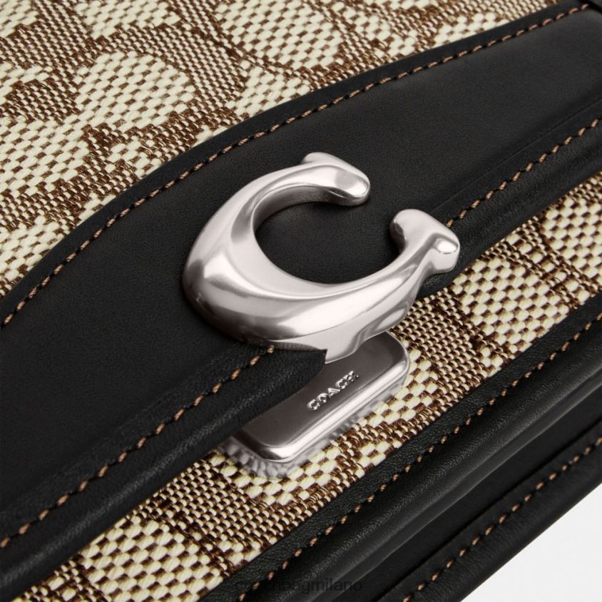 Coach donne marsupio Bandit in caratteristico jacquard sx/nero cacao FPN0Z811