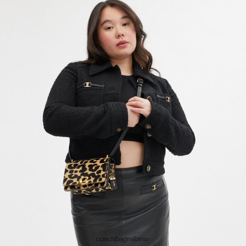 Coach donne tracolla bandit con stampa leopardata b4/leopardo FPN0Z86