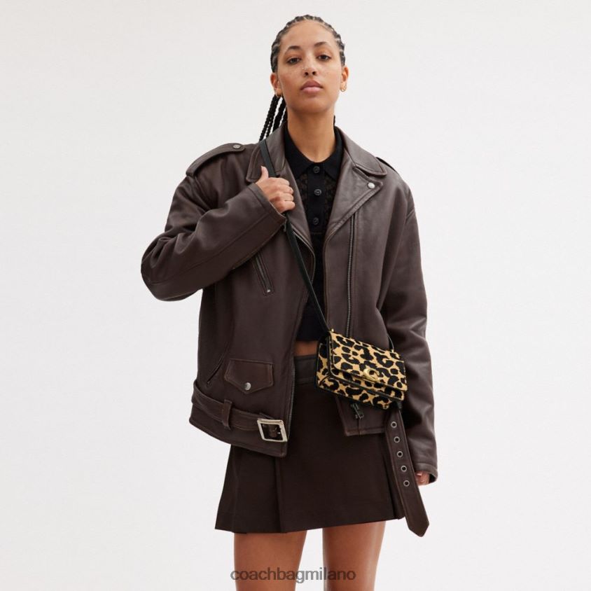 Coach donne tracolla bandit con stampa leopardata b4/leopardo FPN0Z86