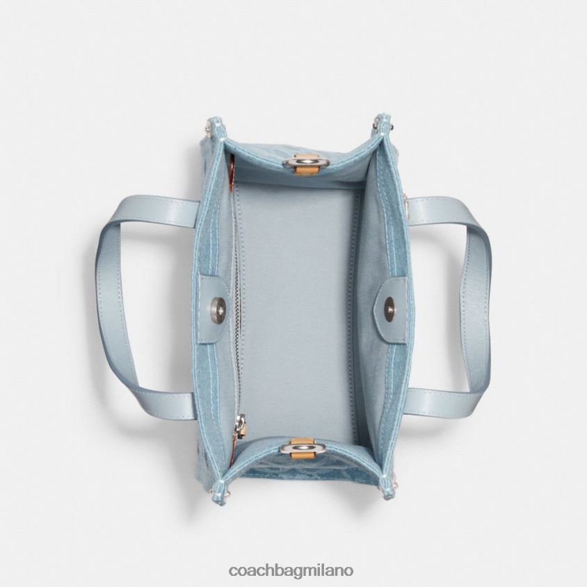 Coach donne borsa tote 22 in denim esclusivo sx/azzurro FPN0Z8302