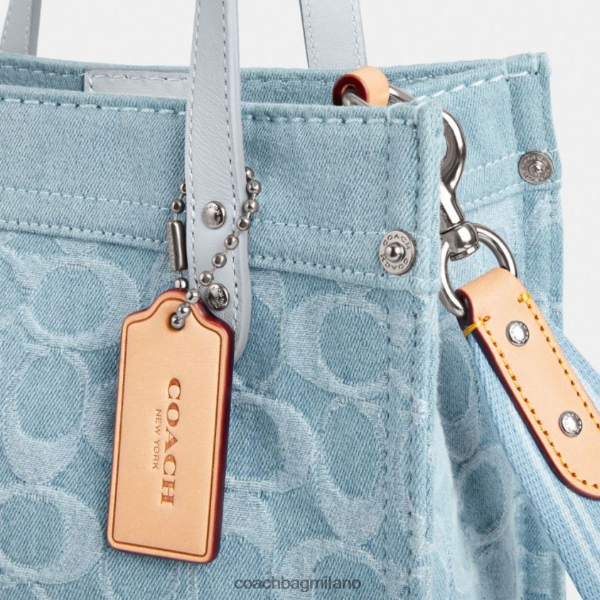 Coach donne borsa tote 22 in denim esclusivo sx/azzurro FPN0Z8302