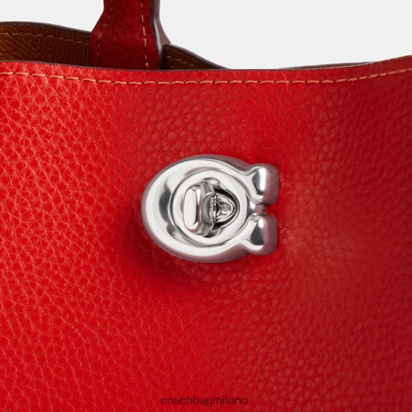 Coach donne borsa tote 24 in salice con ciondolo a cuore sx/rosso sportivo FPN0Z8283