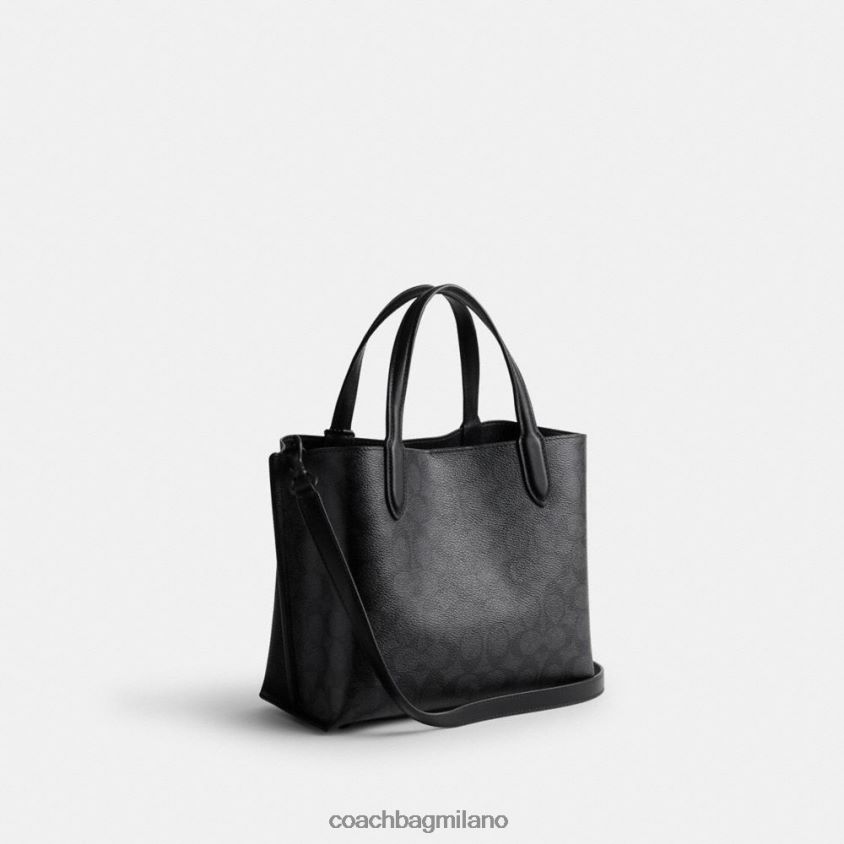 Coach donne borsa tote 24 in salice in tela esclusiva mw/carbone/nero FPN0Z8285
