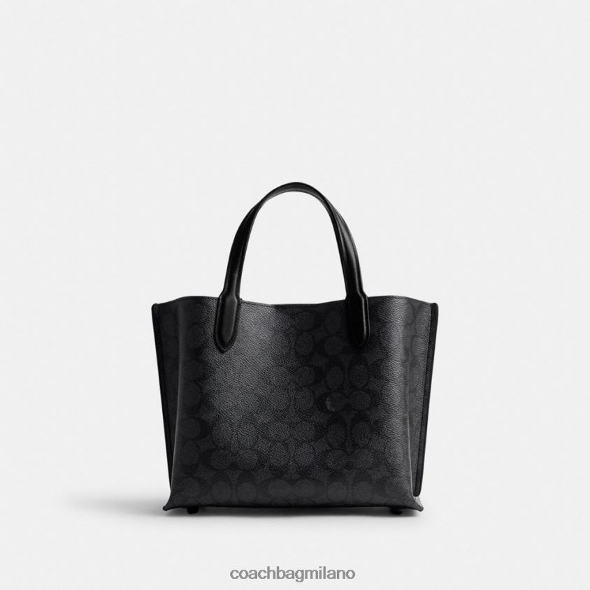 Coach donne borsa tote 24 in salice in tela esclusiva mw/carbone/nero FPN0Z8285