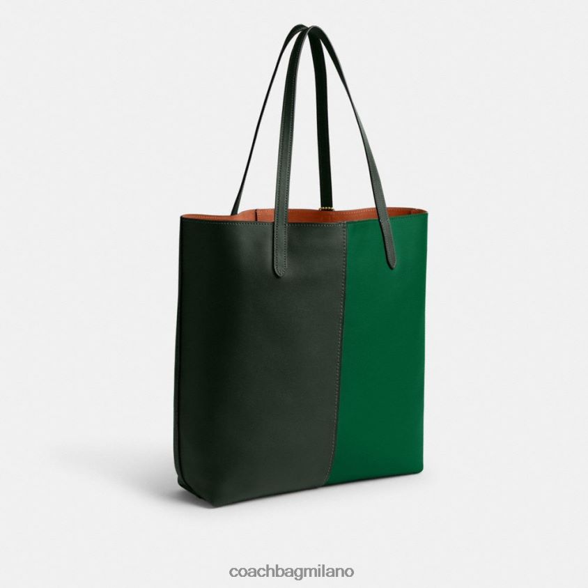Coach donne borsa tote nomade a blocchi di colore b4/verde multi FPN0Z8301
