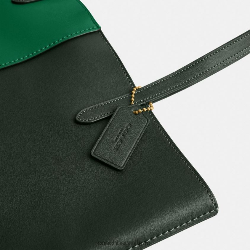 Coach donne borsa tote nomade a blocchi di colore b4/verde multi FPN0Z8301