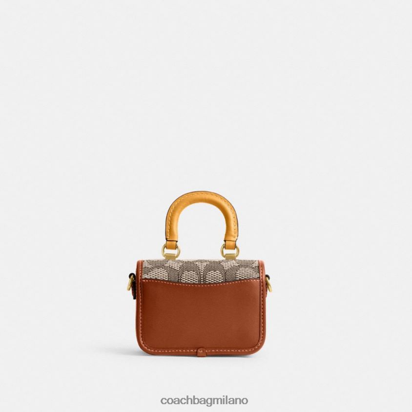Coach donne manico superiore rogue 12 in caratteristico jacquard tessile b4/cacao brunito amb FPN0Z890