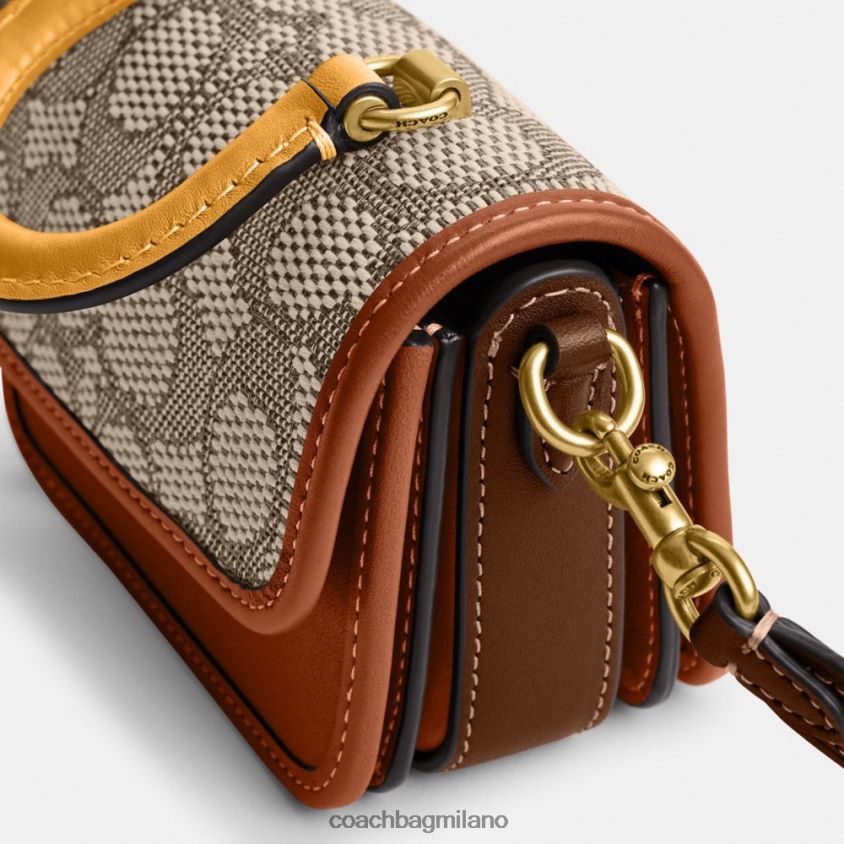 Coach donne manico superiore rogue 12 in caratteristico jacquard tessile b4/cacao brunito amb FPN0Z890