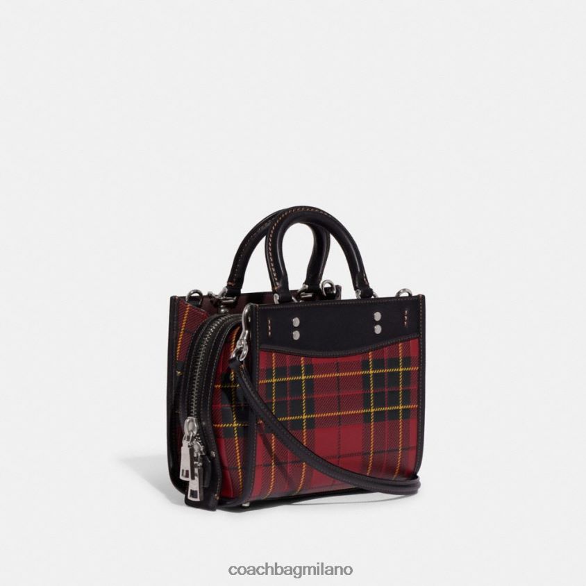 Coach donne rogue 20 con stampa scozzese sx/ciliegio multi FPN0Z883