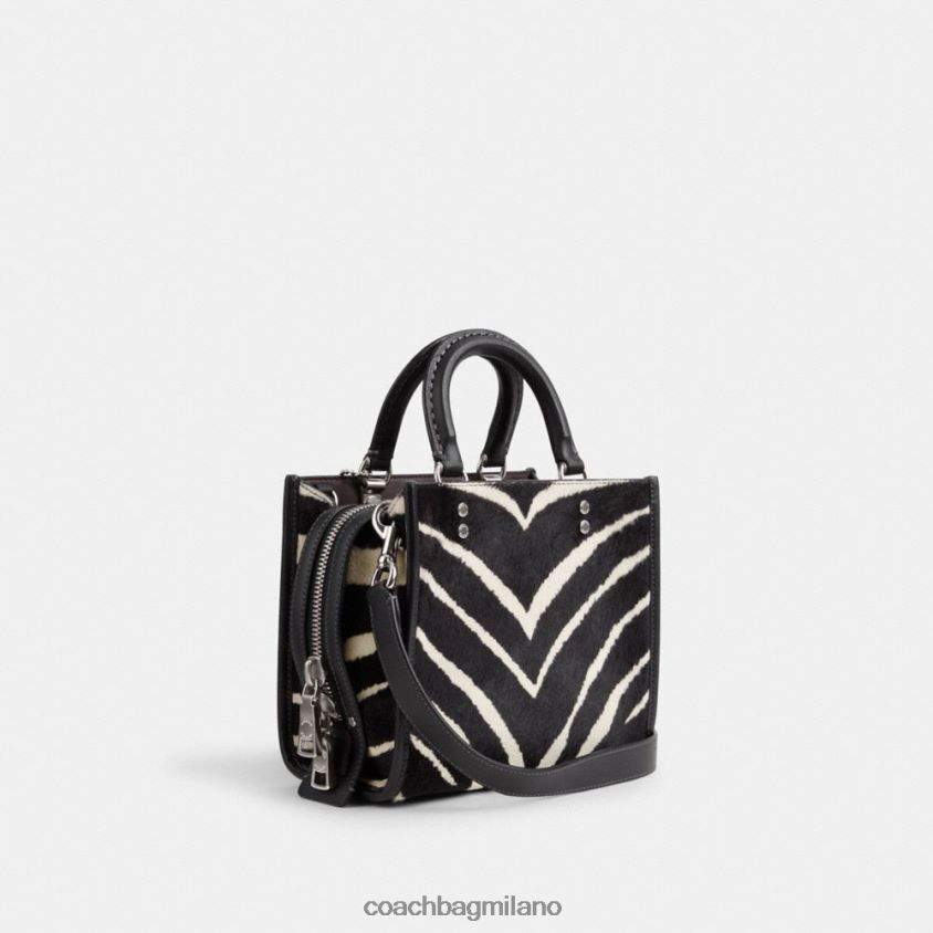 Coach donne rogue 20 in cavallino con stampa zebrata sx/zebrato FPN0Z889