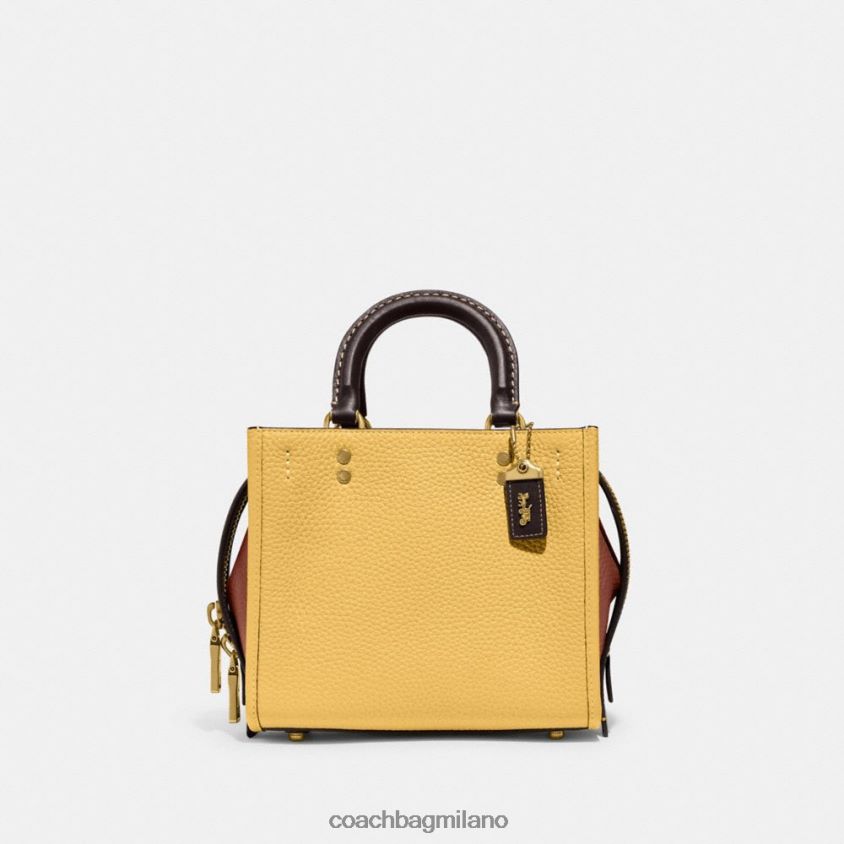 Coach donne rogue 20 in pelle rigenerativa colorblock b4/fieno multi FPN0Z881