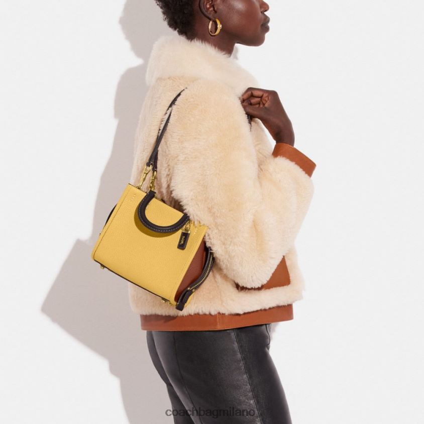 Coach donne rogue 20 in pelle rigenerativa colorblock b4/fieno multi FPN0Z881
