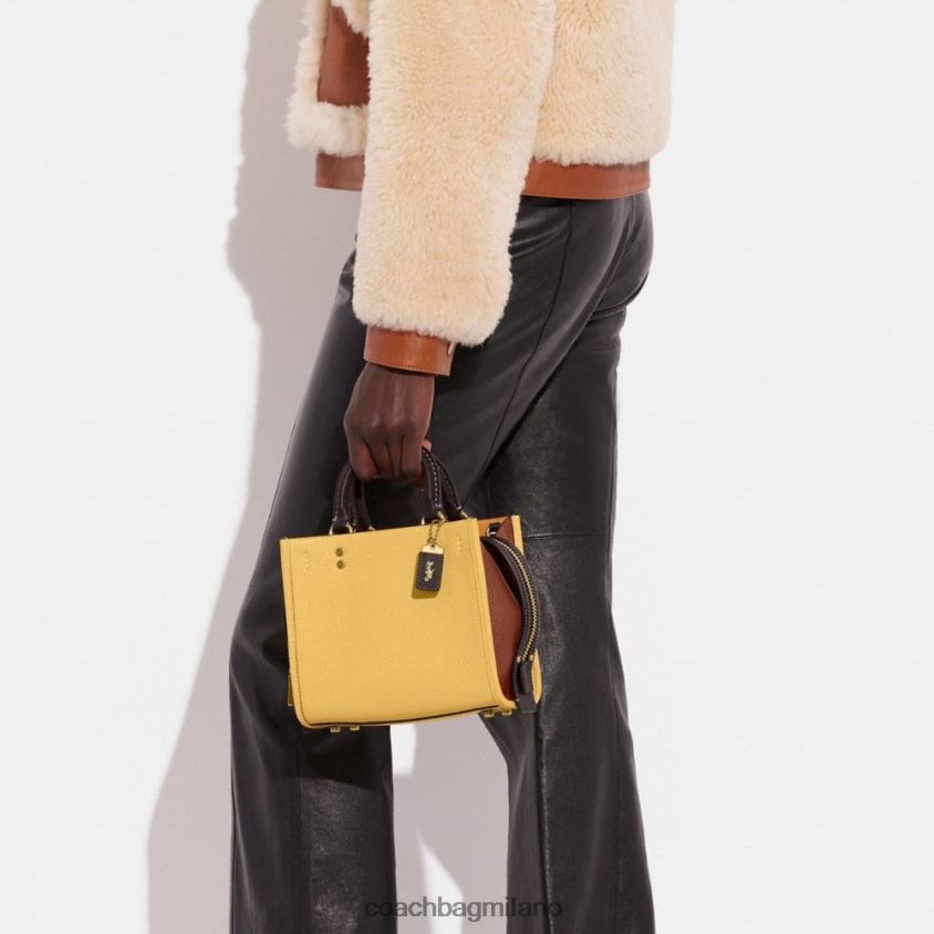 Coach donne rogue 20 in pelle rigenerativa colorblock b4/fieno multi FPN0Z881