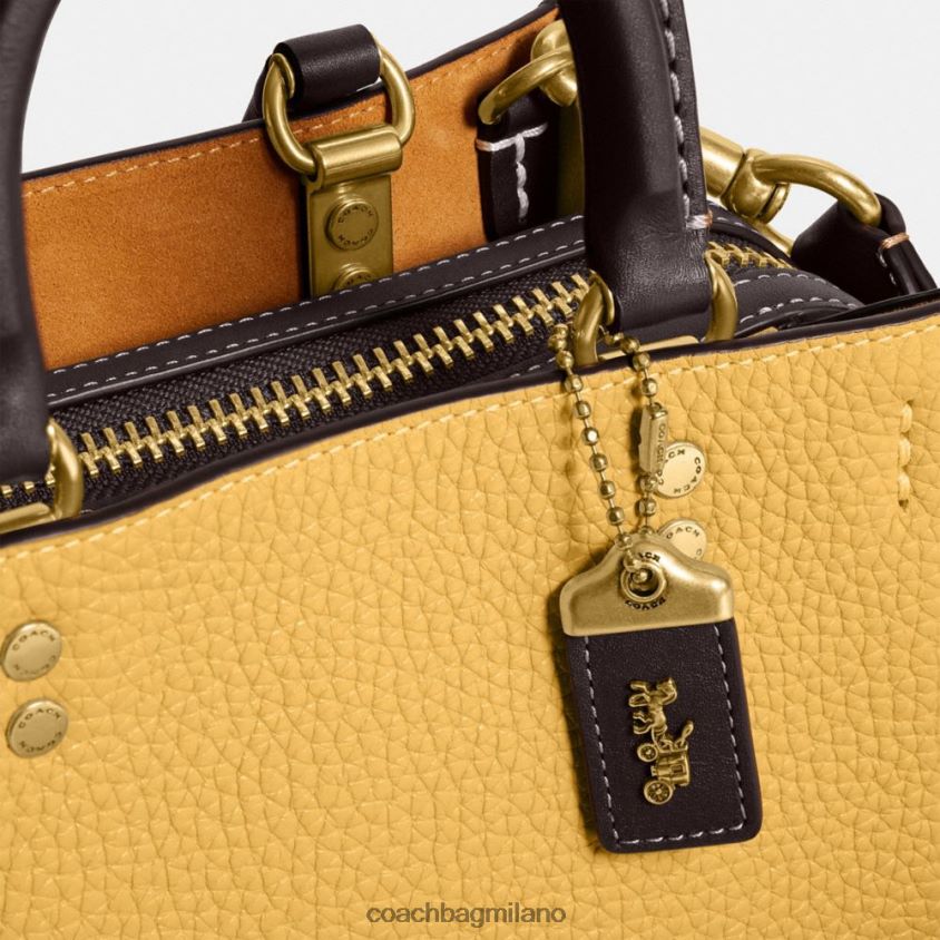 Coach donne rogue 20 in pelle rigenerativa colorblock b4/fieno multi FPN0Z881