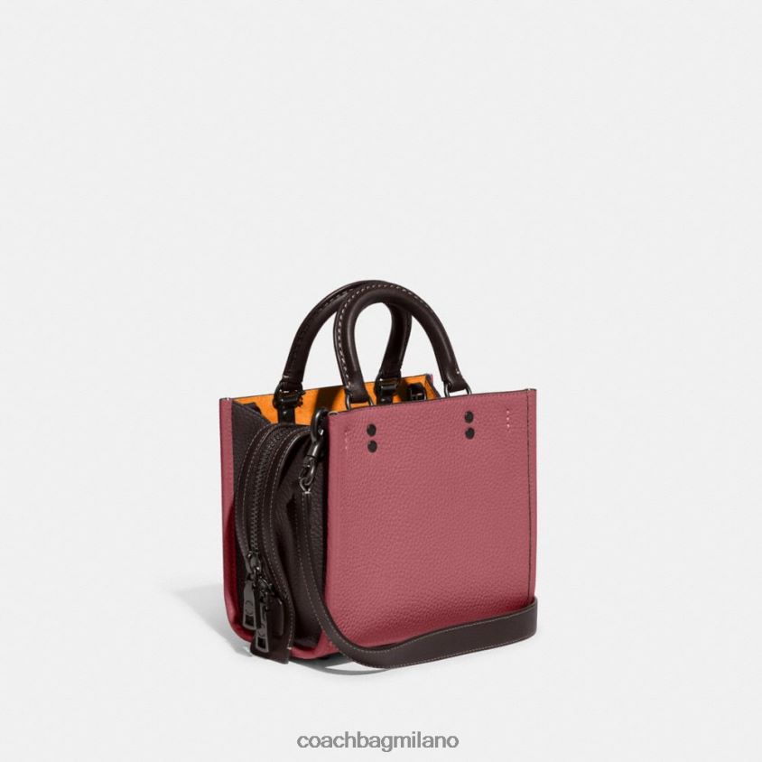 Coach donne rogue 20 in pelle rigenerativa colorblock v5/rosso multi FPN0Z884