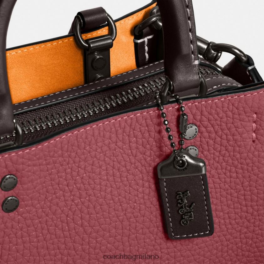 Coach donne rogue 20 in pelle rigenerativa colorblock v5/rosso multi FPN0Z884