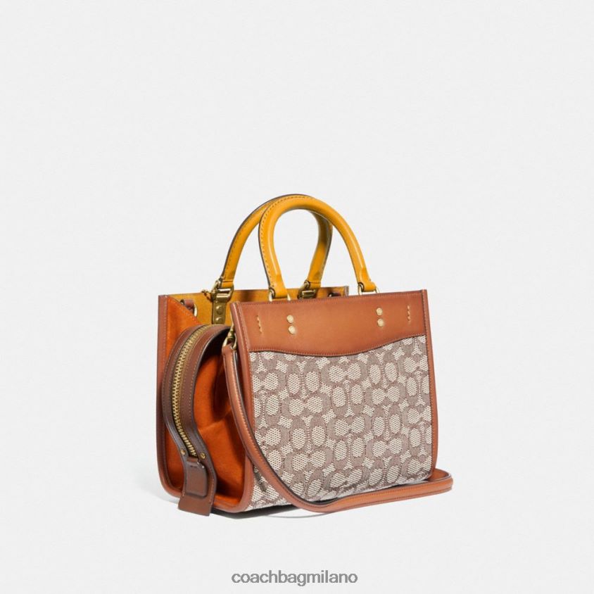 Coach donne rogue 25 in caratteristico jacquard tessile b4/cacao brunito amb FPN0Z895