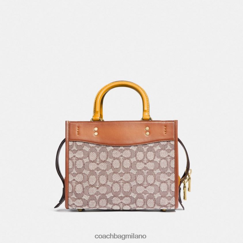 Coach donne rogue 25 in caratteristico jacquard tessile b4/cacao brunito amb FPN0Z895
