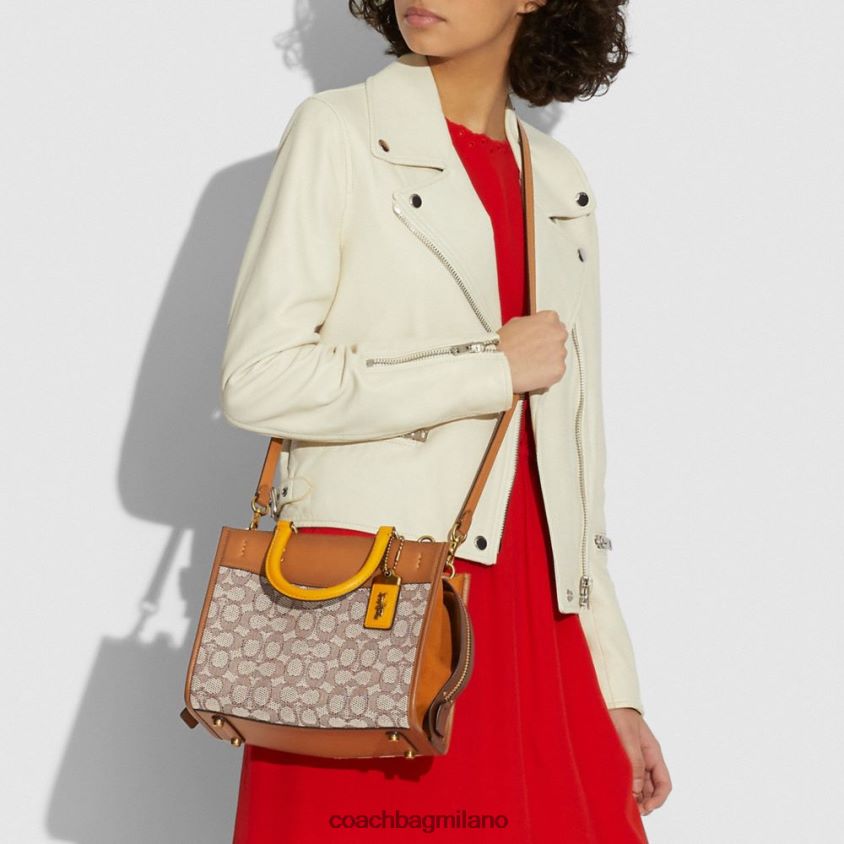 Coach donne rogue 25 in caratteristico jacquard tessile b4/cacao brunito amb FPN0Z895