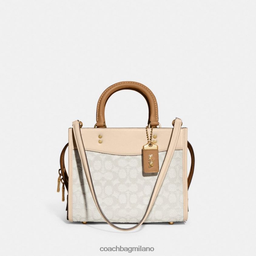 Coach donne rogue 25 in caratteristico jacquard tessile b4/gesso avorio multi FPN0Z879