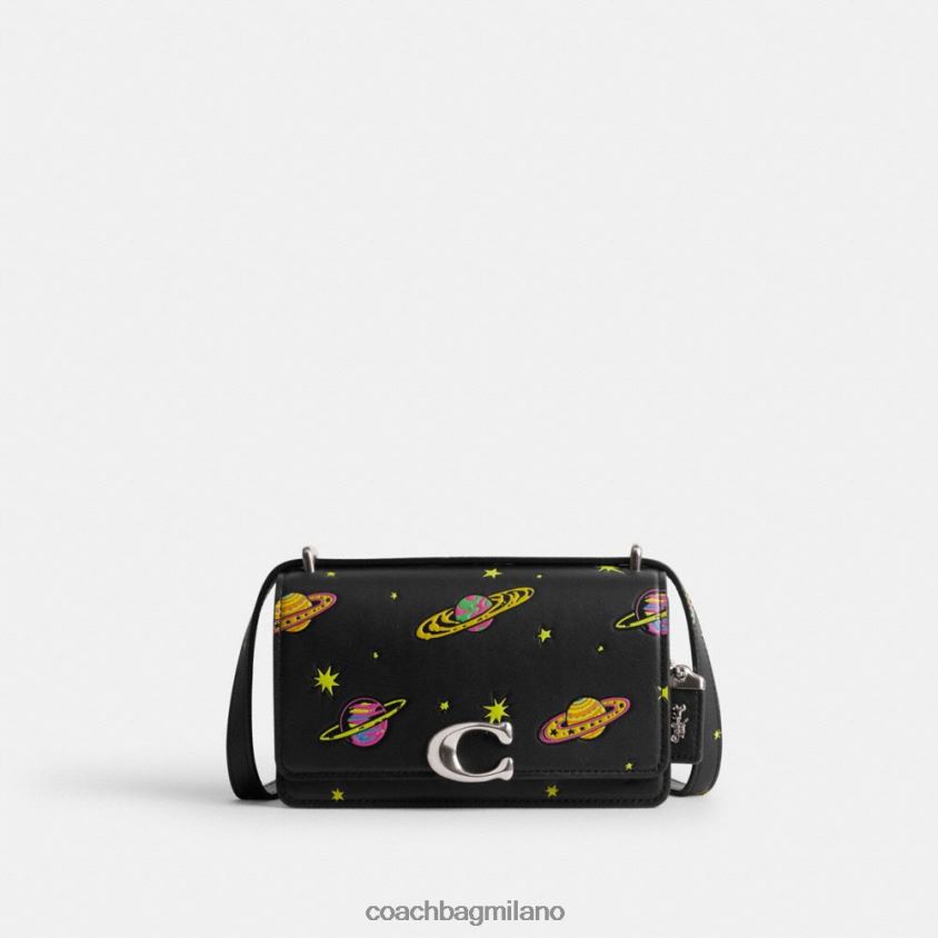 Coach donne borsa a tracolla cosmic coach bandit con stampa pianeta sx/nero multi FPN0Z8187