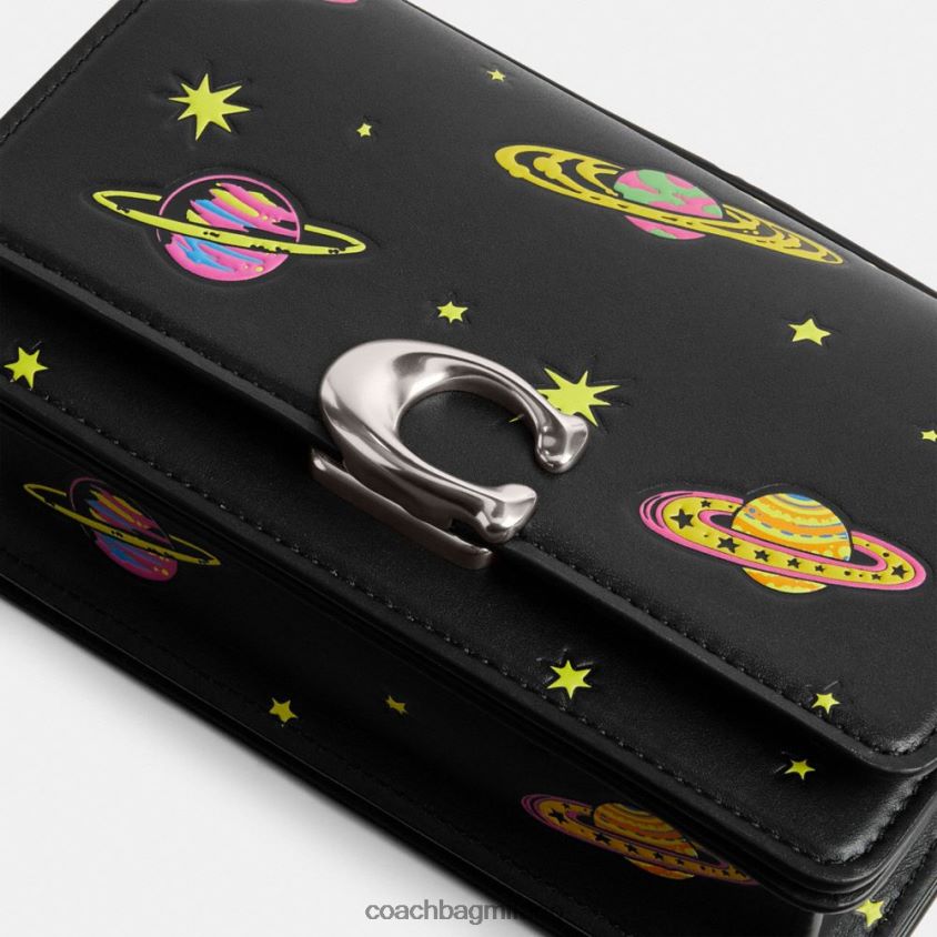 Coach donne borsa a tracolla cosmic coach bandit con stampa pianeta sx/nero multi FPN0Z8187