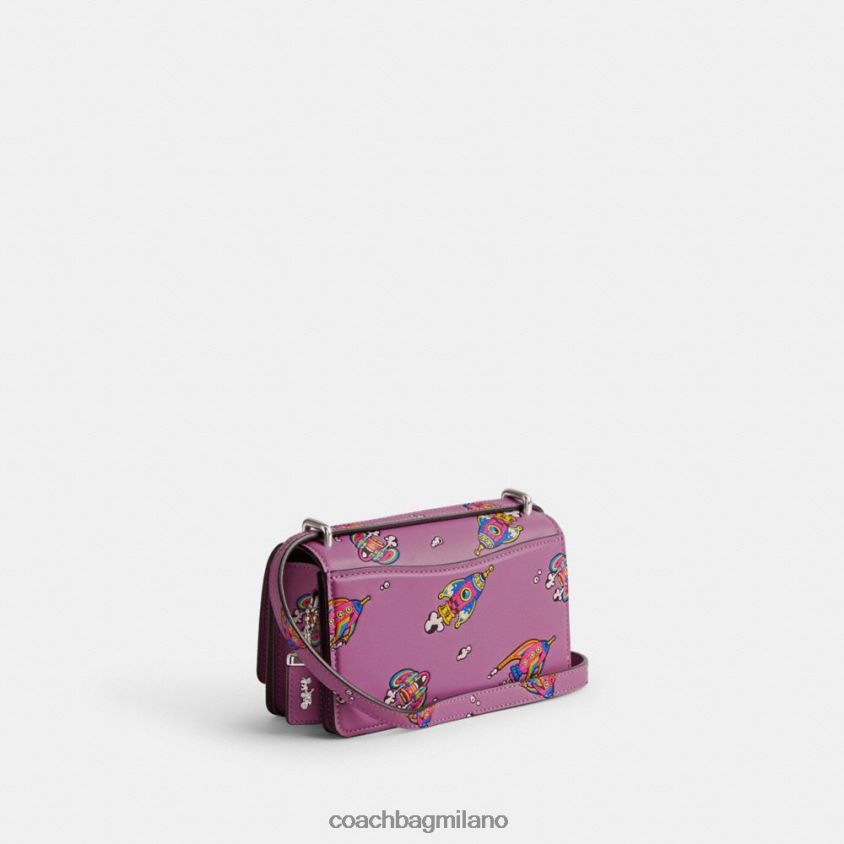 Coach donne borsa a tracolla cosmic coach bandit con stampa razzo sx/viola orchidea multi FPN0Z8185