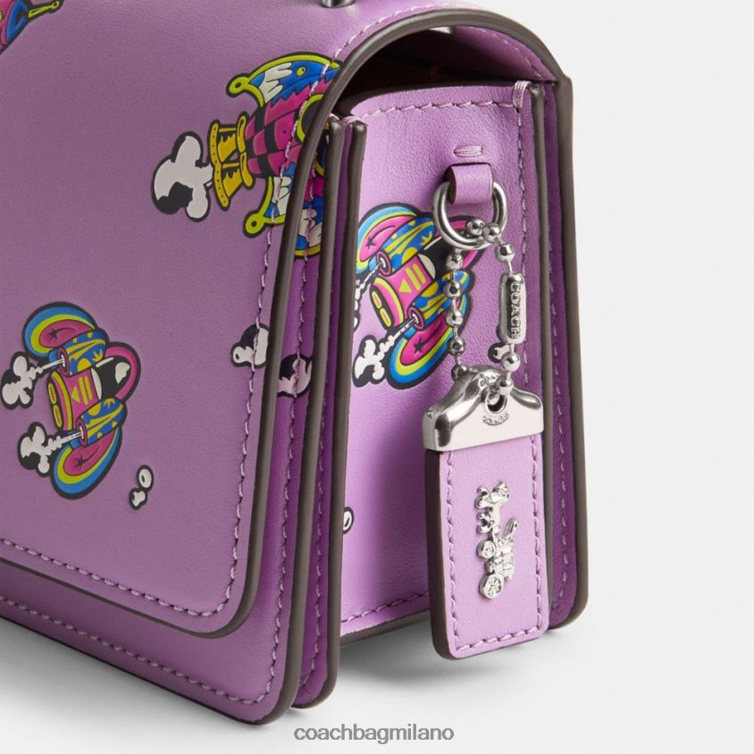 Coach donne borsa a tracolla cosmic coach bandit con stampa razzo sx/viola orchidea multi FPN0Z8185