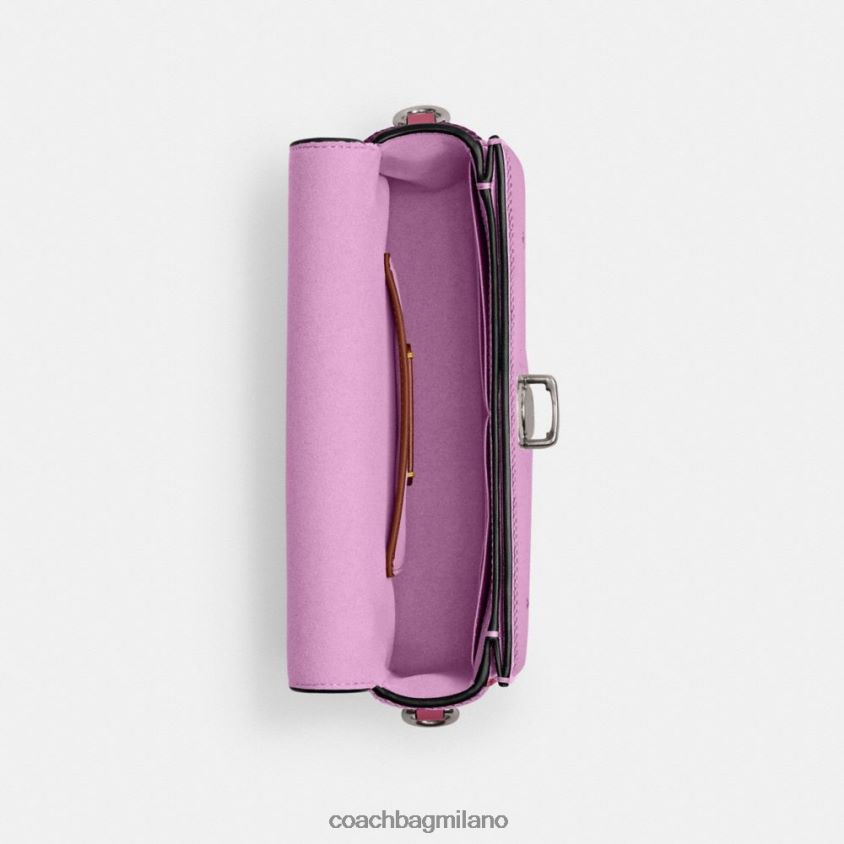 Coach donne borsa baguette da studio con paillettes sinistra/magenta scuro FPN0Z8188