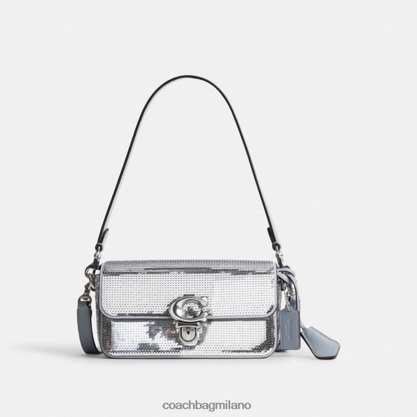 Coach donne borsa baguette da studio con paillettes sx/argento FPN0Z8184