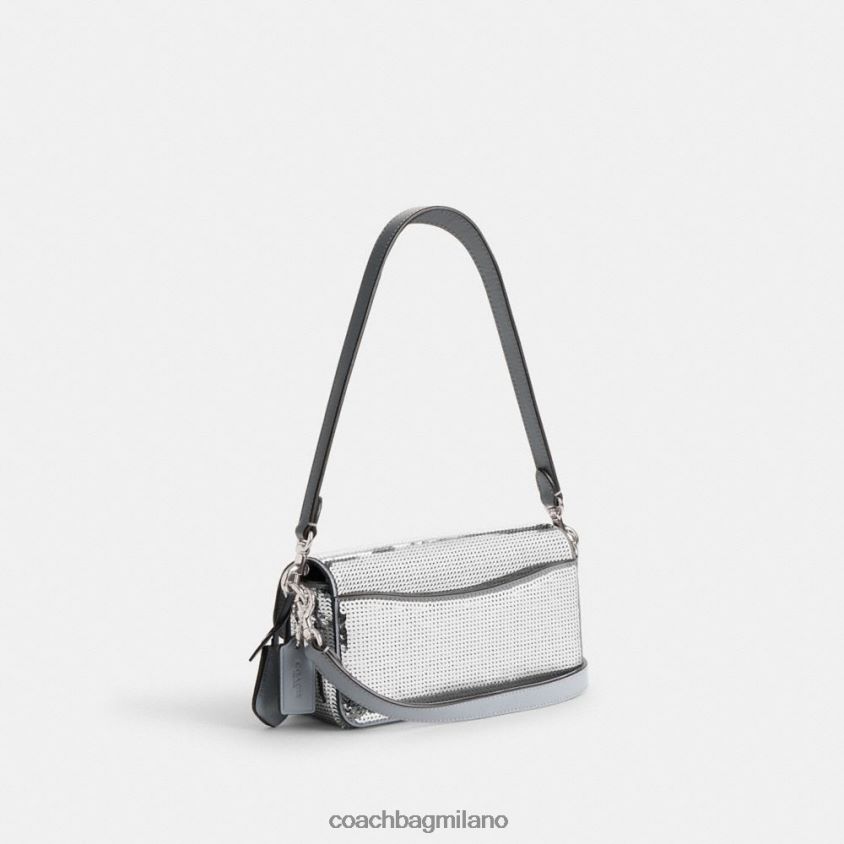 Coach donne borsa baguette da studio con paillettes sx/argento FPN0Z8184