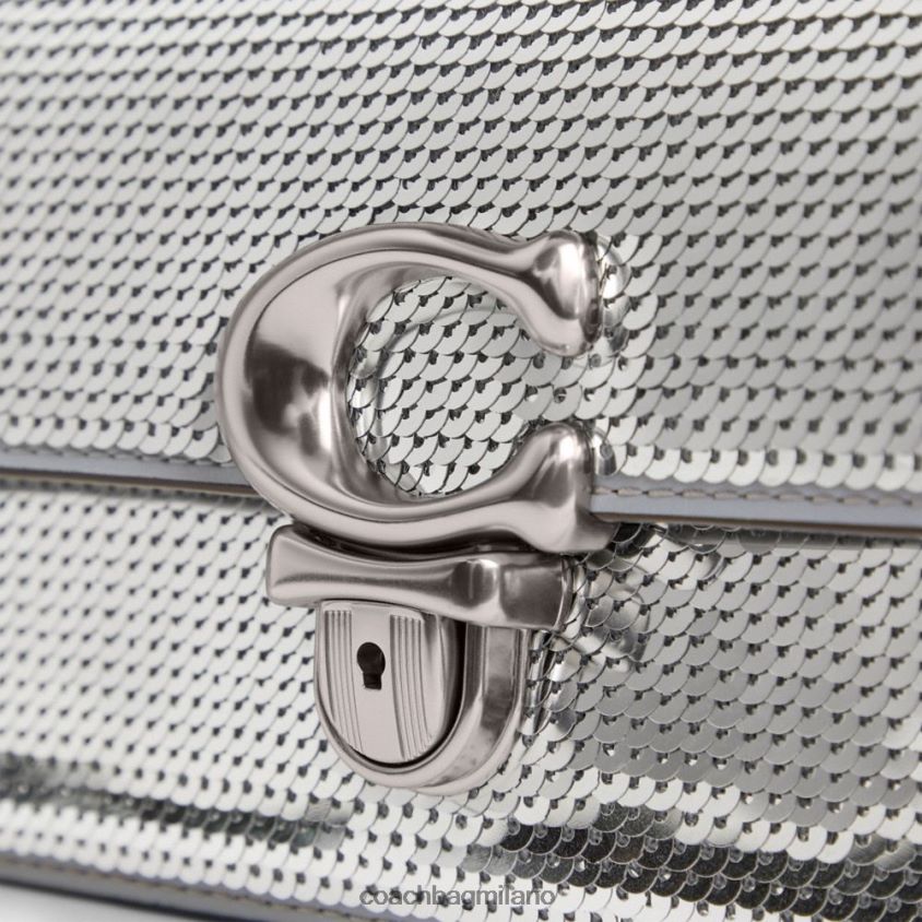 Coach donne borsa baguette da studio con paillettes sx/argento FPN0Z8184