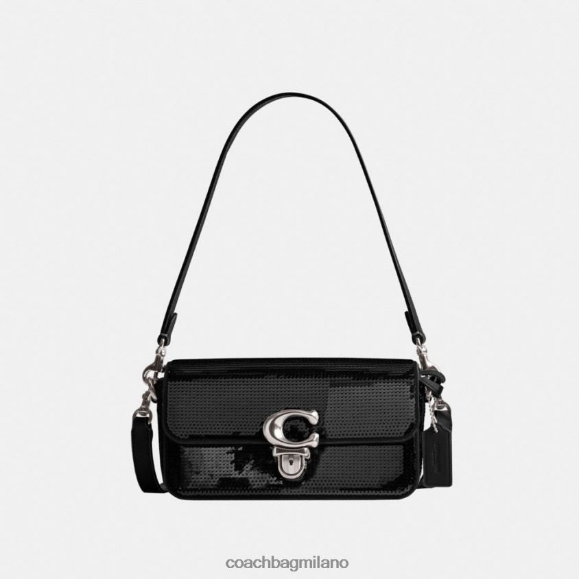Coach donne borsa baguette da studio con paillettes sx/nero FPN0Z8183