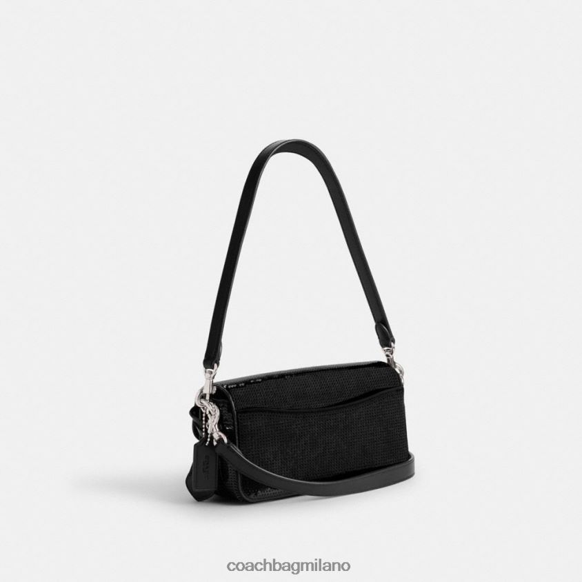 Coach donne borsa baguette da studio con paillettes sx/nero FPN0Z8183
