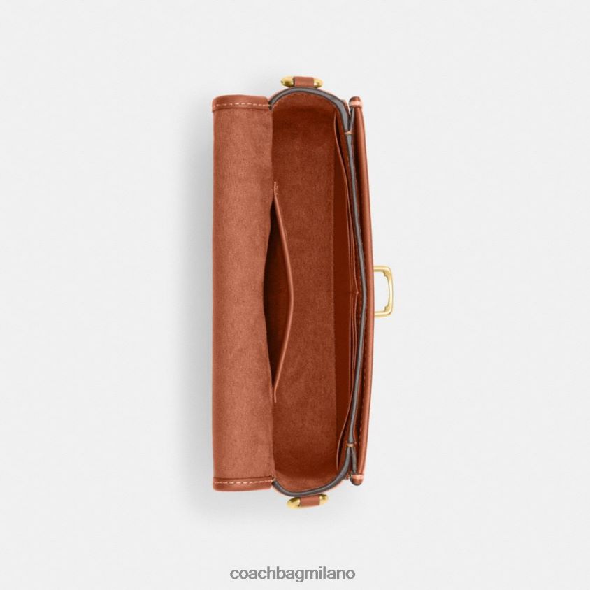 Coach donne borsa baguette da studio in caratteristico jacquard tessile b4/cacao brunito amb FPN0Z8194
