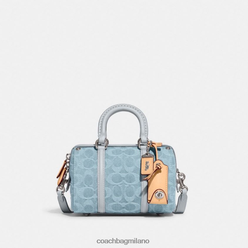 Coach donne cartella rubino 18 in denim esclusivo sx/azzurro FPN0Z8198